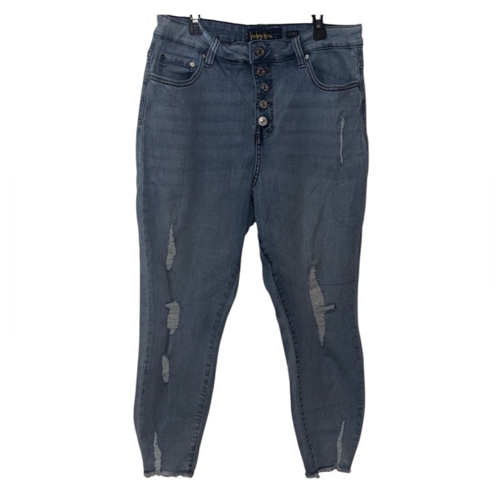 Indigo Rein High Rise Blue Distressed Jeans‎